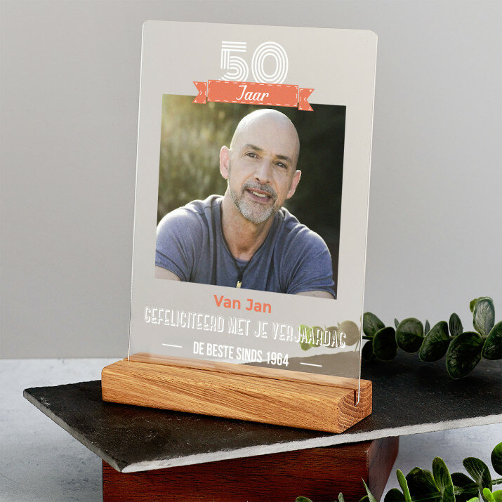 50 jaar gefeliciteerd met je verjaardag - Afdruk op acrylglas