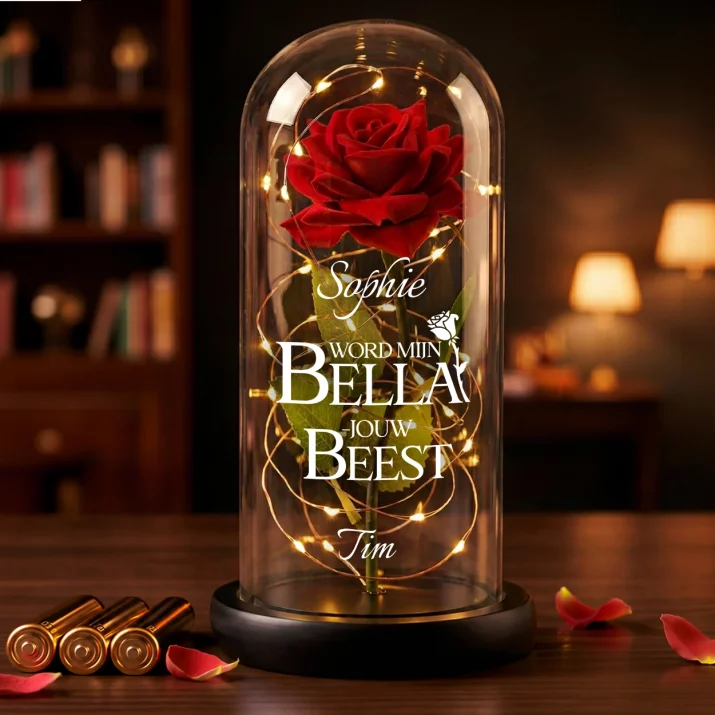 Word mijn bella - Euwige roos in glas Word mijn bella - Euwige roos in glas