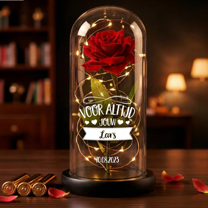 voor altijd jouw - Euwige roos in glas