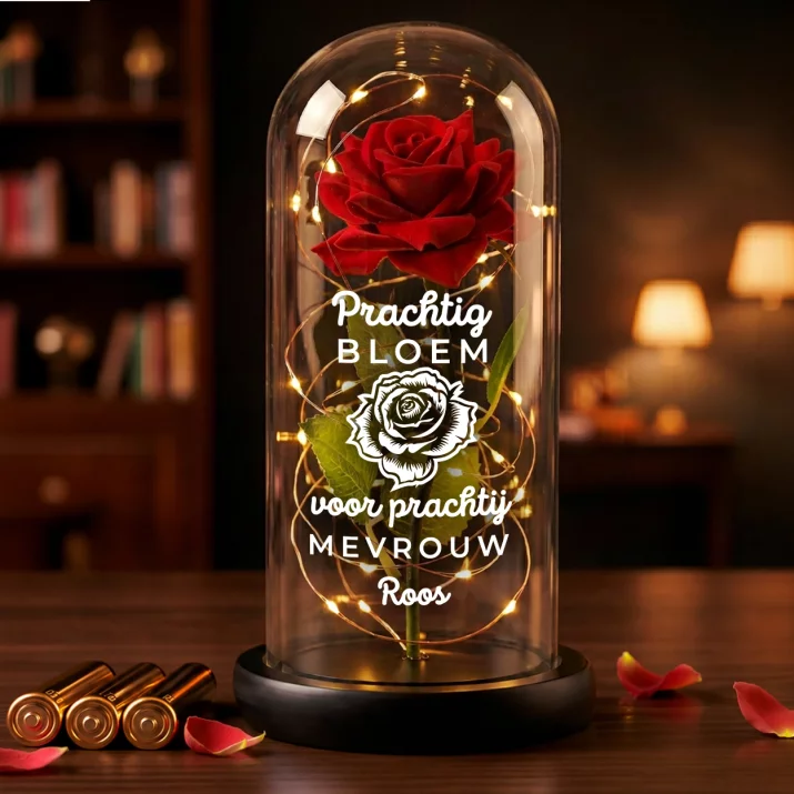 prachtig bloem - Euwige roos in glas