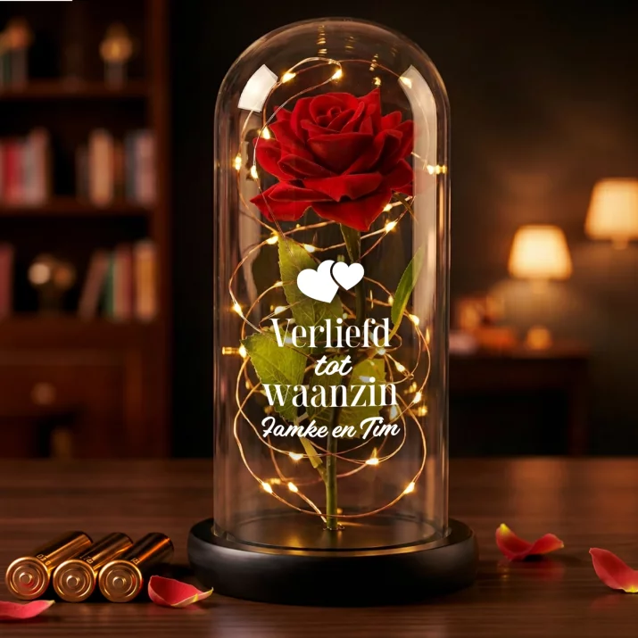 verliefd tot waanzin - Euwige roos in glas verliefd tot waanzin - Euwige roos in glas