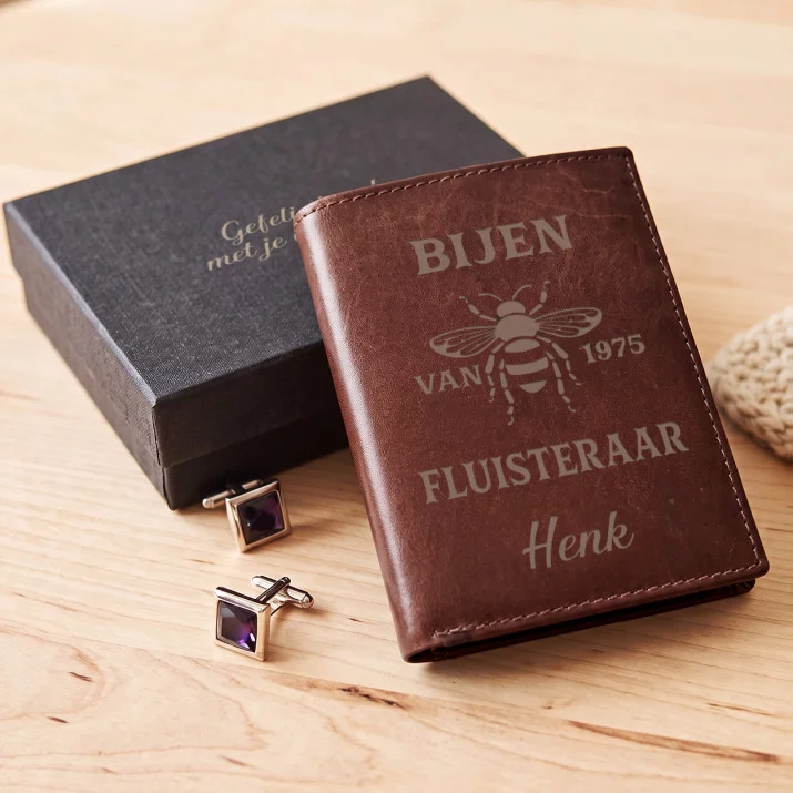 Bijen fluisteraar - Leren portemonnee