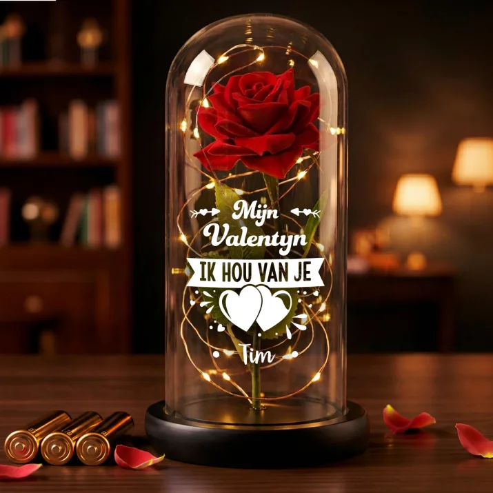 mijn valentijn - Euwige roos in glas mijn valentijn - Euwige roos in glas