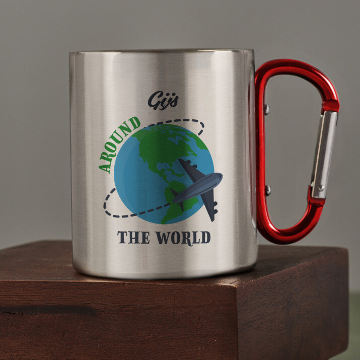 Around the world - Stalen mok Around the world - Stalen mok