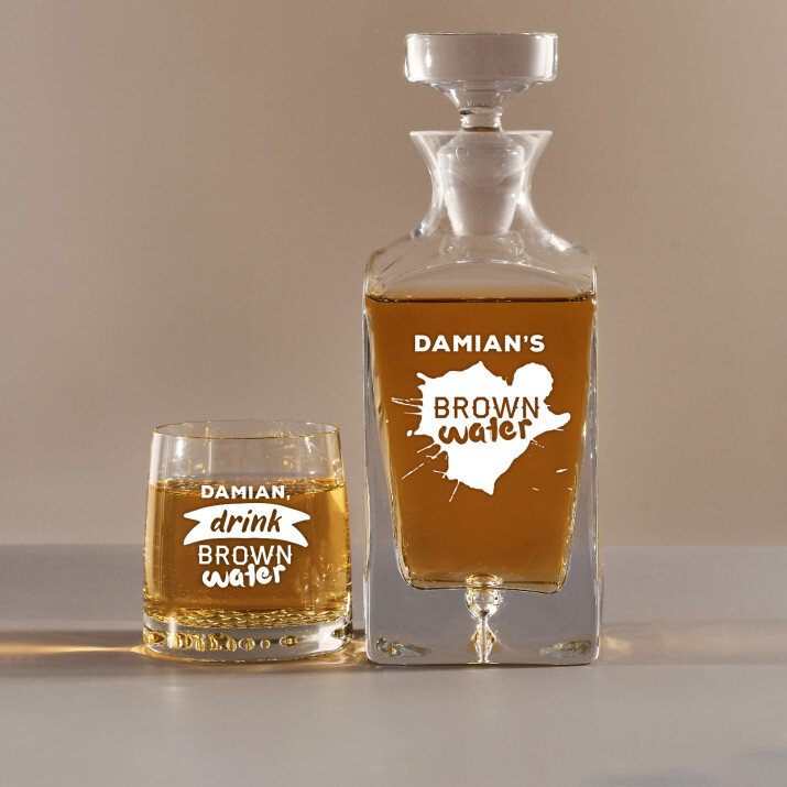 Brown Water - Set met karaf en whiskyglazen 