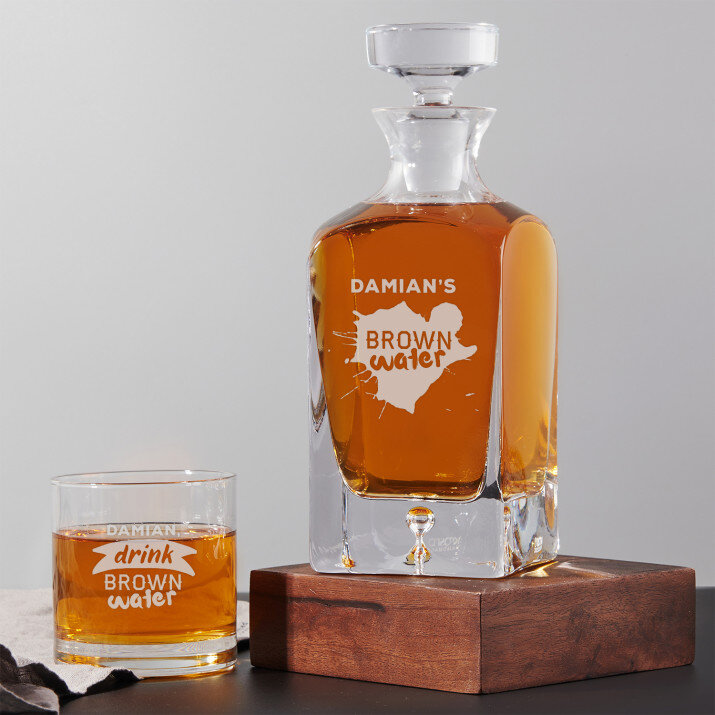 Brown Water - Set met karaf en whiskyglazen 