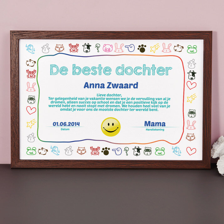 de beste dochter - Certificaat