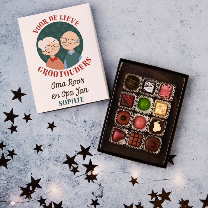 Voor de lieve grootouders - Pralines van belgische chocolade