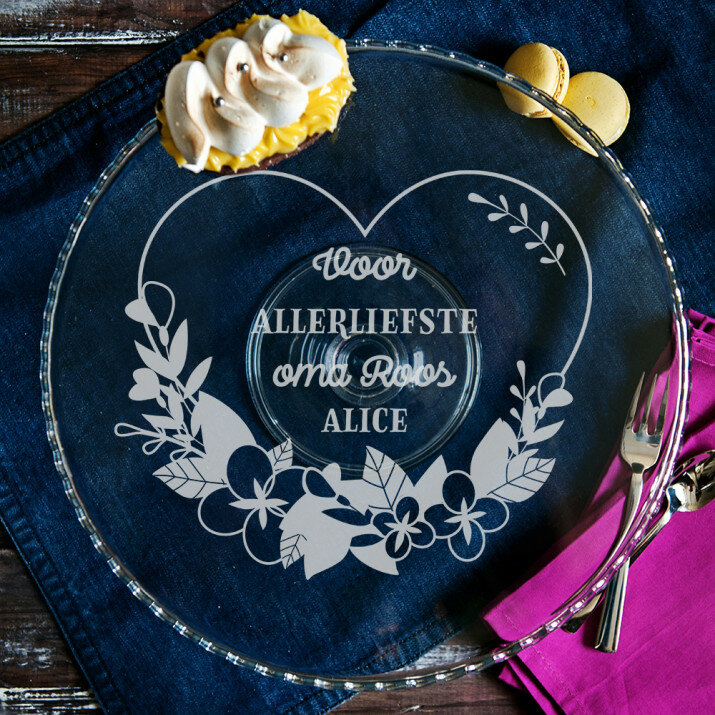 Voor allerliefste oma - Taartplateau