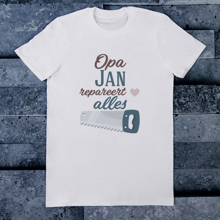 Opa repareert alles - Heren t-shirt