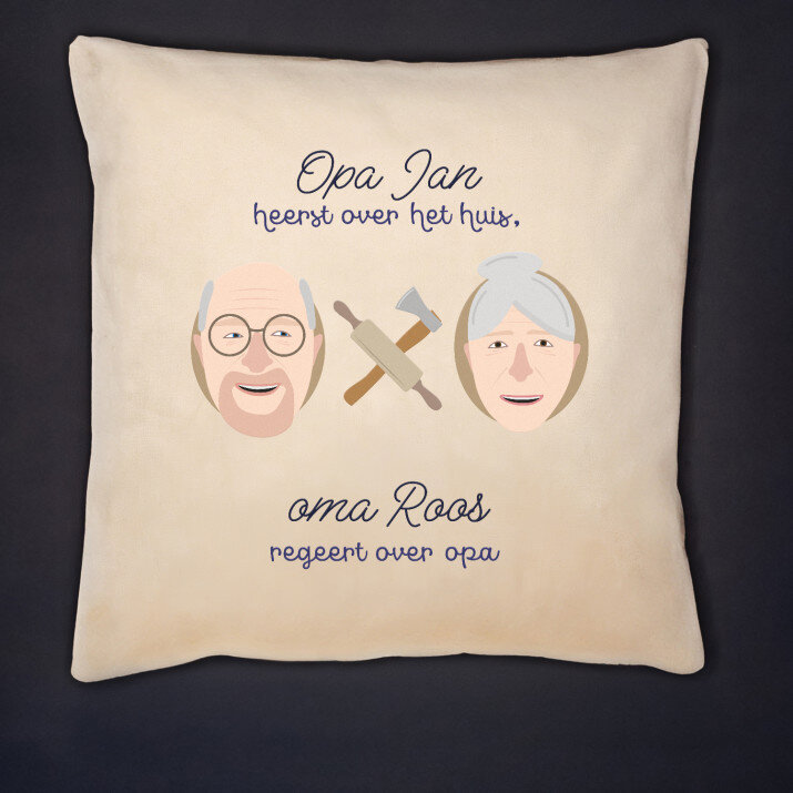 opa heerst over het huis oma regeert over opa - Kussen