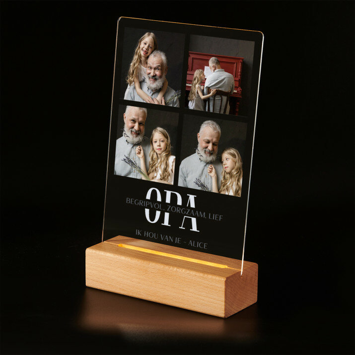 Opa - Afdruk op acrylglas met LED- standaard