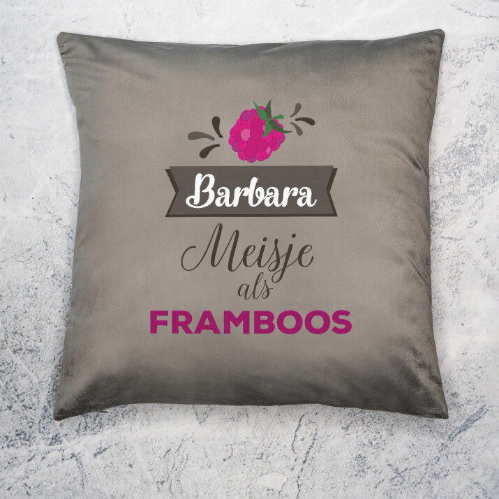 Mesije als framboos - Kussen