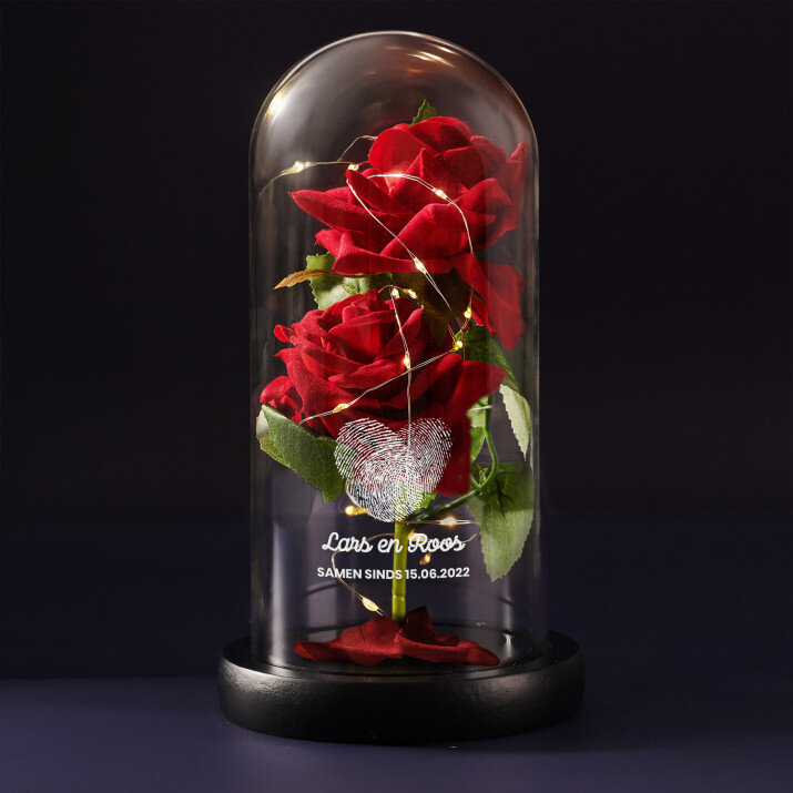 Fingerprints - Euwige roos in glas