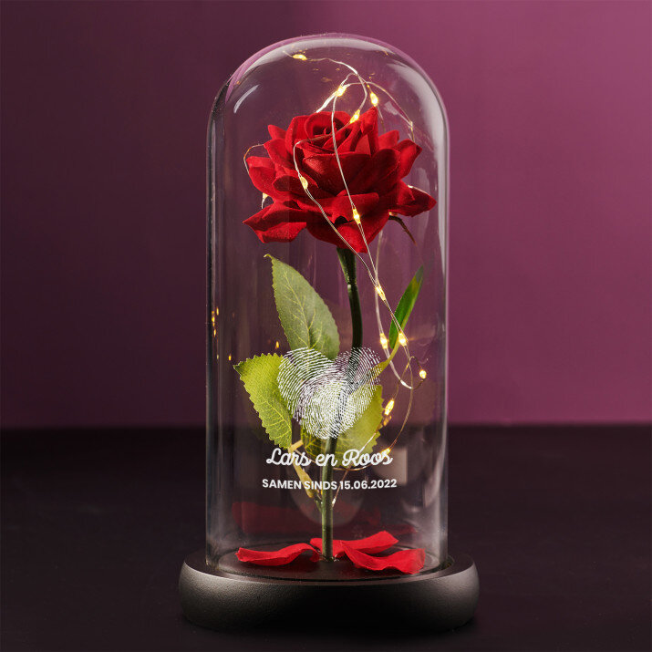 Fingerprints - Euwige roos in glas