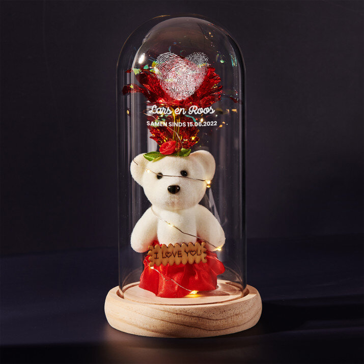 Fingerprints - Een eeuwige roos met teddybeer