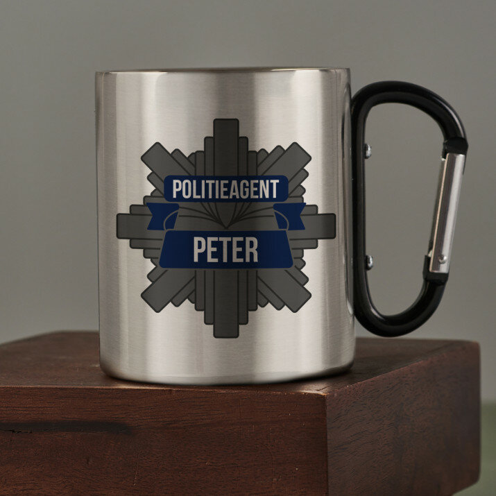 Naam politie agent - Stalen mok
