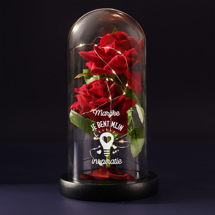 je bent mijn inspiratie - Euwige roos in glas