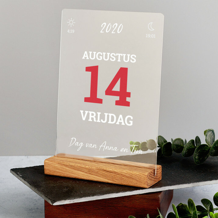 Pagina uit de kalender - Afdruk op acrylglas