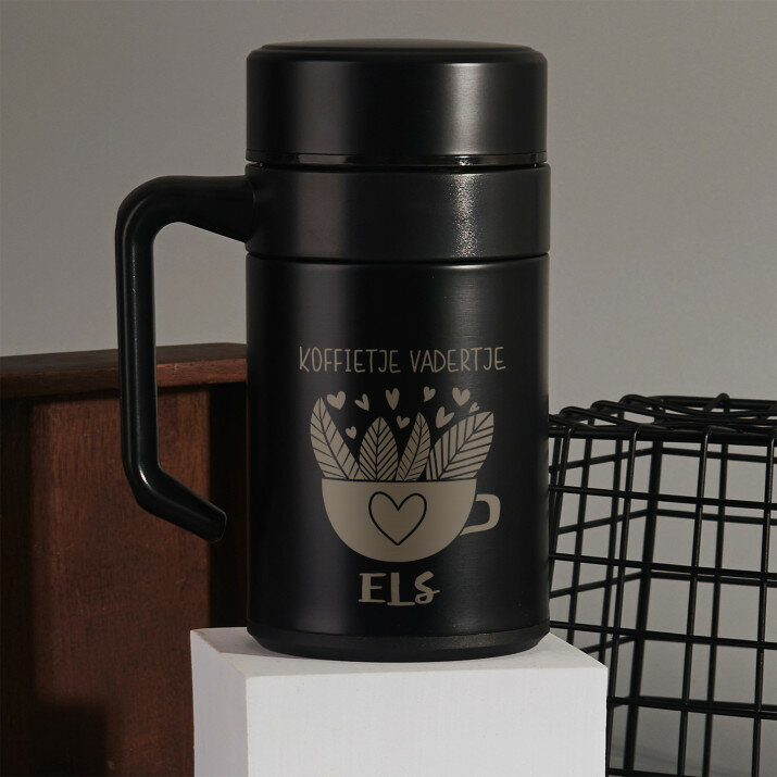 Koffietje vadertje - Thermische mok met handvat