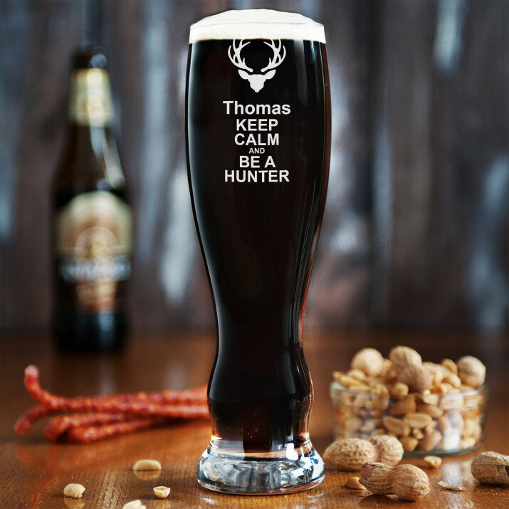 Keep calm and be a hunter - Bierglas