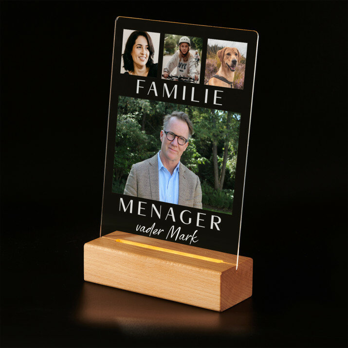 familie menager - Afdruk op acrylglas met LED- standaard