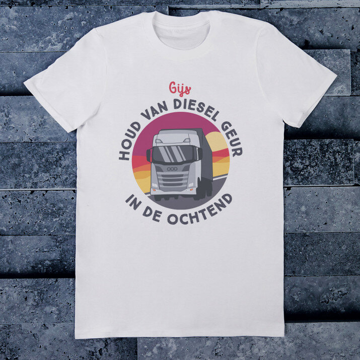 Houd van diesel geur in de ochtend - Heren t-shirt