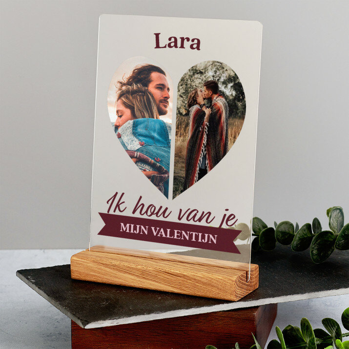 Ik hou van je mijn valentijn - Afdruk op acrylglas