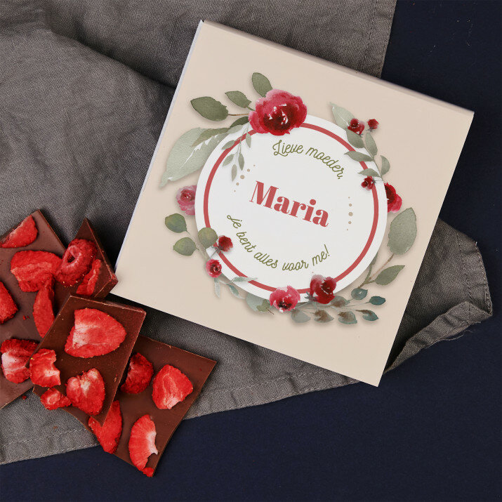 Lieve moeder - Chocolade met aardbeien
