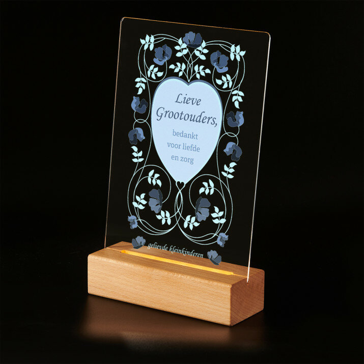 lieve grootouders - Afdruk op acrylglas met LED- standaard