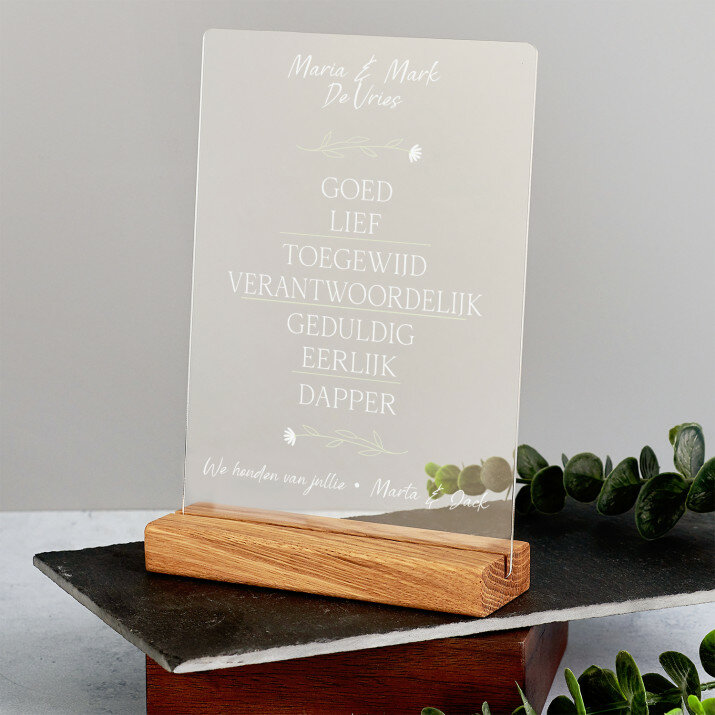 Lieve ouders - Afdruk op acrylglas