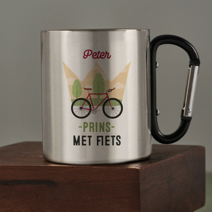 Prins met fiets - Stalen mok