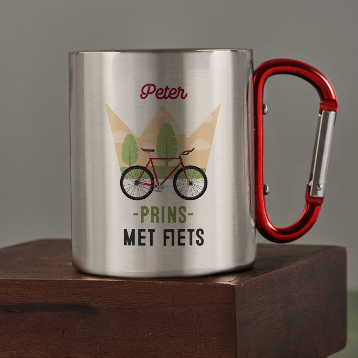 Prins met fiets - Stalen mok Prins met fiets - Stalen mok