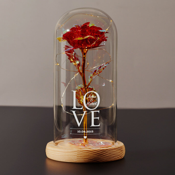 Love - Euwige roos in glas