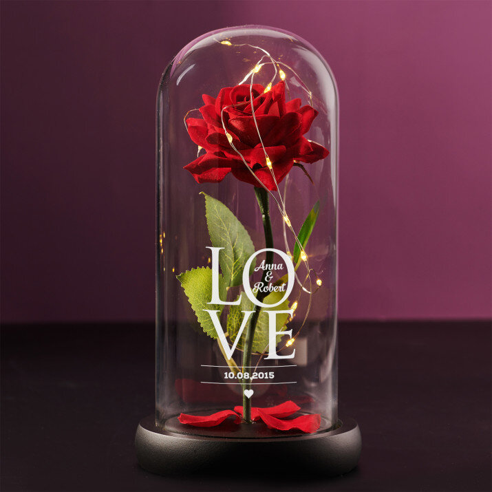 Love - Euwige roos in glas
