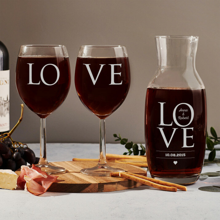Love - Set karaf met wijngalzen