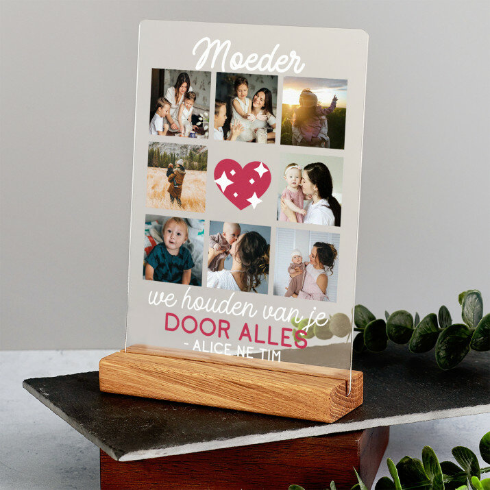 moeder we houden van je door alles - Afdruk op acrylglas