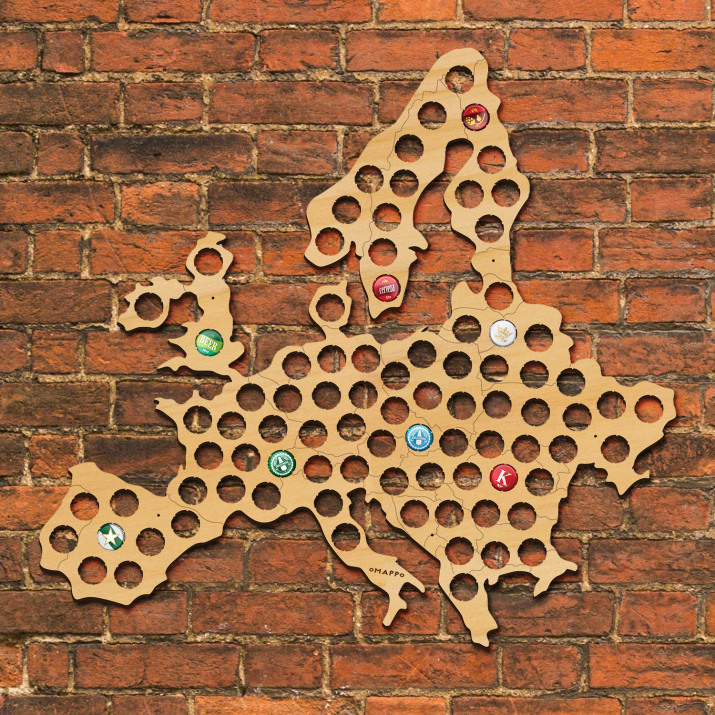 Bier Cap Kaart Europa
