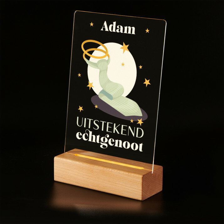 Uitstekedn echtgenoot - Afdruk op acrylglas met LED- standaard