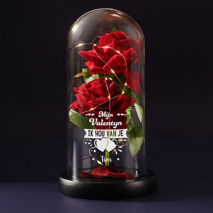 mijn valentijn - Euwige roos in glas