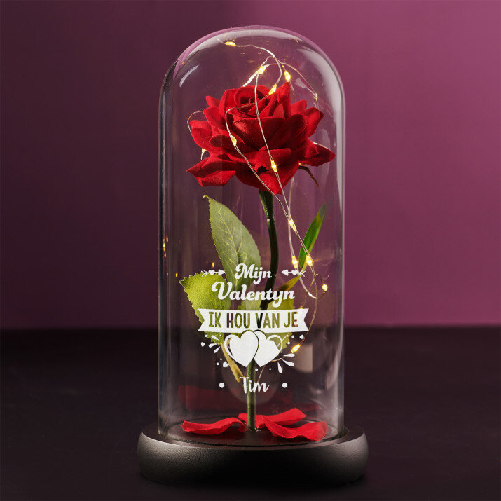 mijn valentijn - Euwige roos in glas