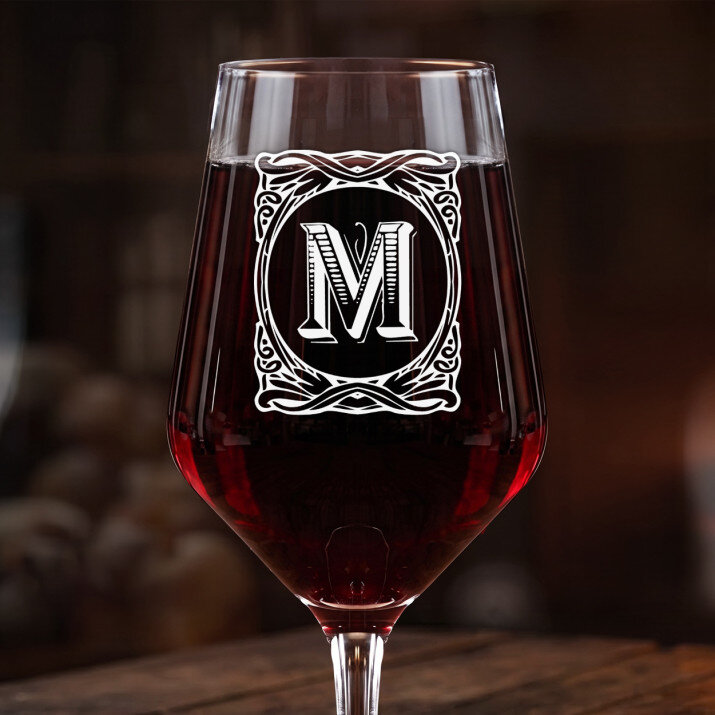 monogram - Groot wijnglas