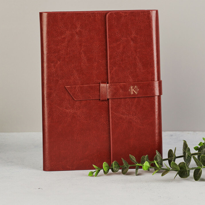 monogram - Leren notitieboekje 