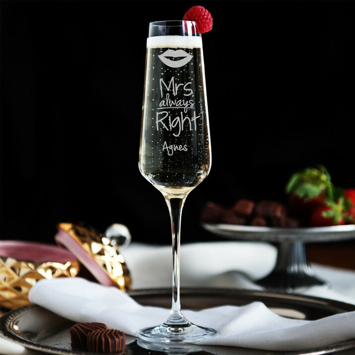 Mevr altijd gelijk - Champagne glas