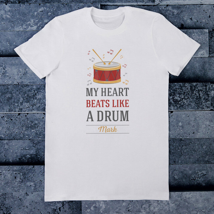 My heart beats like a drum - Heren t-shirt