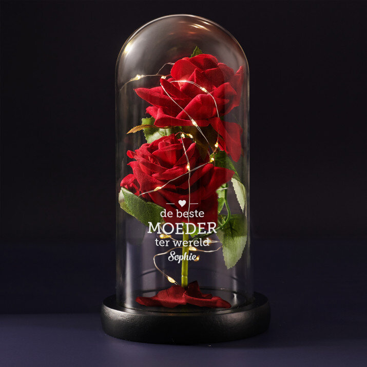 de beste moeder - Euwige roos in glas