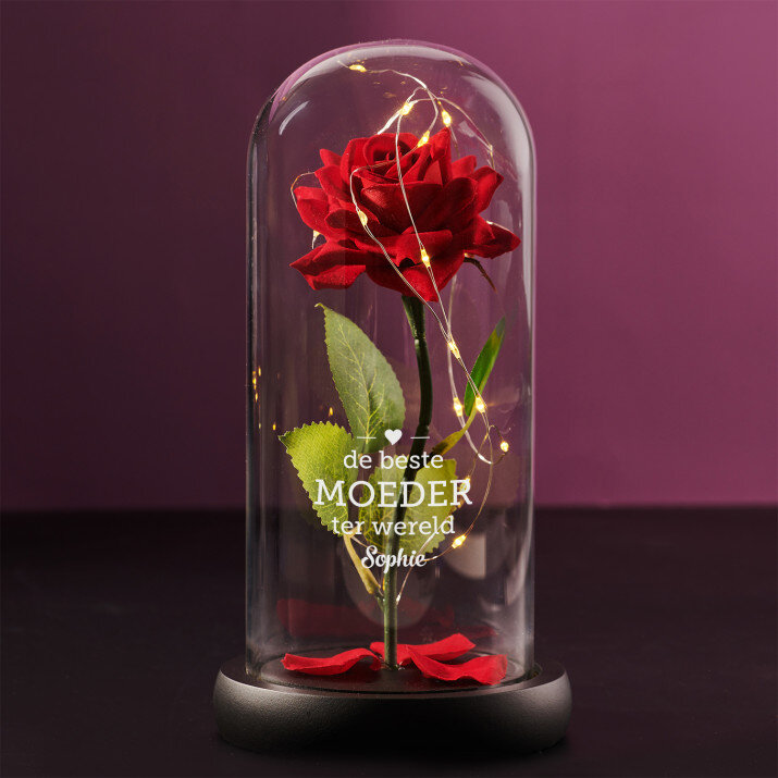 de beste moeder - Euwige roos in glas