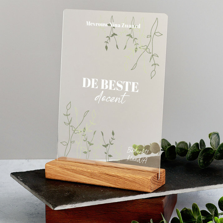 De beste docent, bedankt - Afdruk op acrylglas