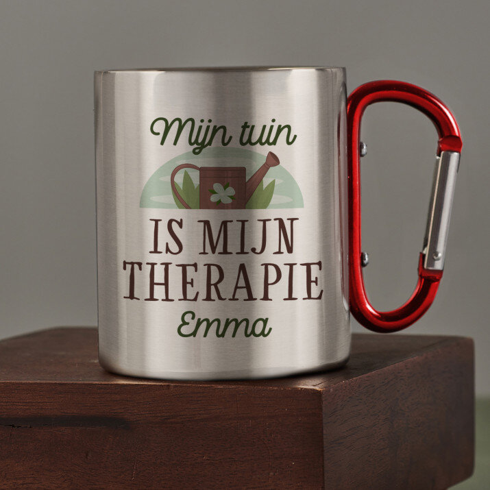 Tuin is mijn therapie - Stalen mok Tuin is mijn therapie - Stalen mok