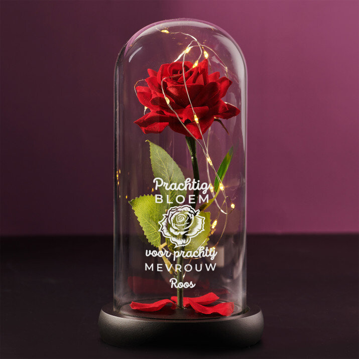 prachtig bloem - Euwige roos in glas